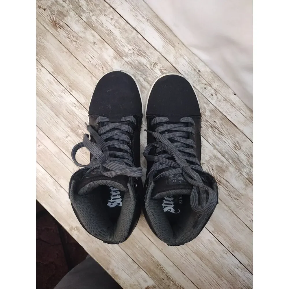 Street And Steel Kickstarter Moto Riding Hightops Black Leather Mens 9